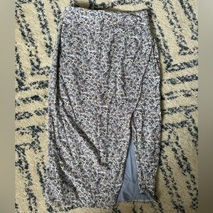 Abercrombie floral linen midi skirt